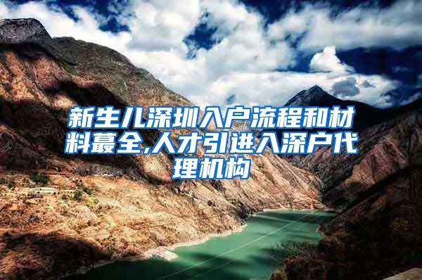 新生儿深圳入户流程和材料蕞全,人才引进入深户代理机构