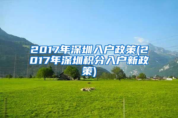 2017年深圳入户政策(2017年深圳积分入户新政策)