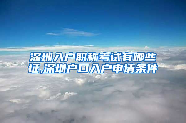 深圳入户职称考试有哪些证,深圳户口入户申请条件