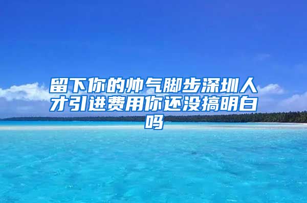 留下你的帅气脚步深圳人才引进费用你还没搞明白吗