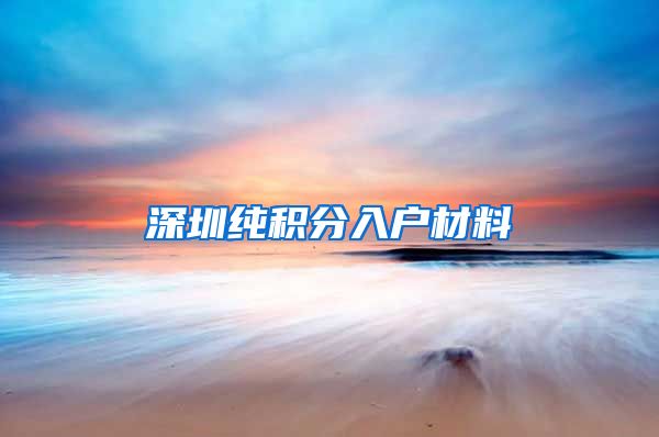 深圳纯积分入户材料