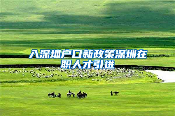 入深圳户口新政策深圳在职人才引进