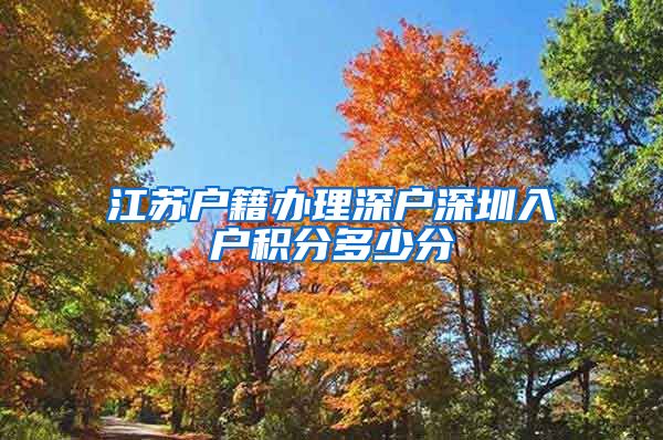 江苏户籍办理深户深圳入户积分多少分
