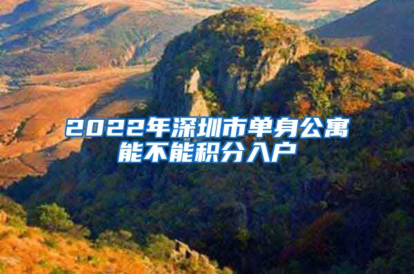 2022年深圳市单身公寓能不能积分入户