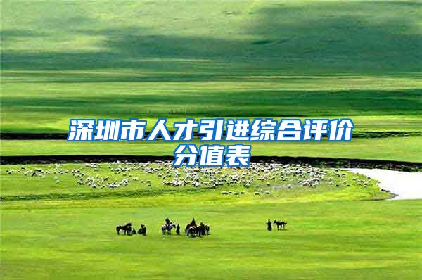 深圳市人才引进综合评价分值表