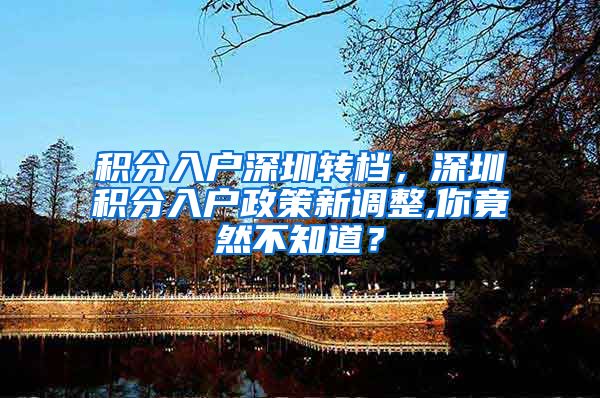 积分入户深圳转档，深圳积分入户政策新调整,你竟然不知道？