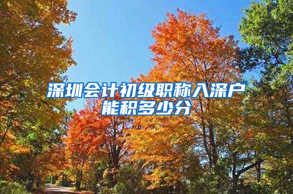 深圳会计初级职称入深户能积多少分
