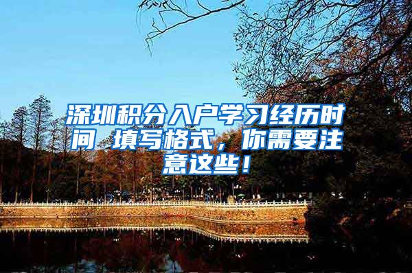深圳积分入户学习经历时间 填写格式，你需要注意这些！