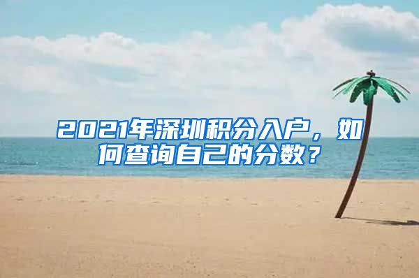2021年深圳积分入户，如何查询自己的分数？