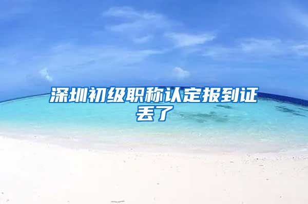 深圳初级职称认定报到证丢了