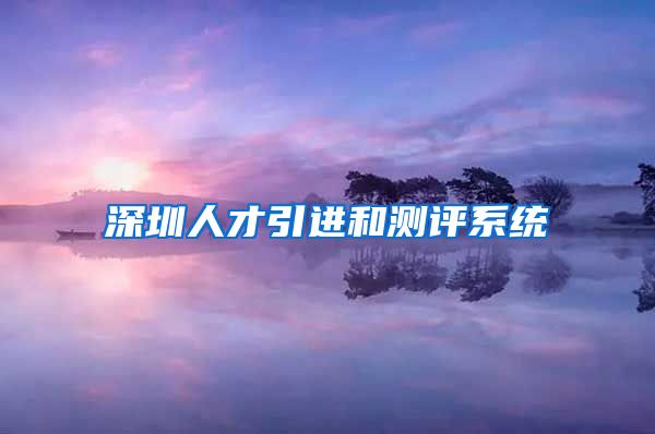 深圳人才引进和测评系统