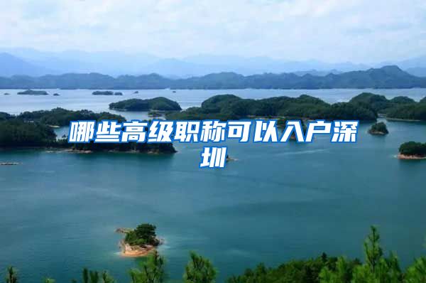哪些高级职称可以入户深圳