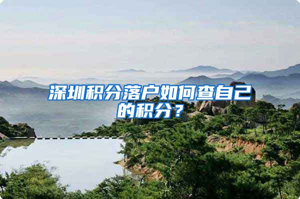 深圳积分落户如何查自己的积分？