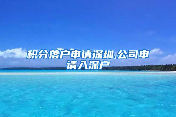 积分落户申请深圳,公司申请入深户