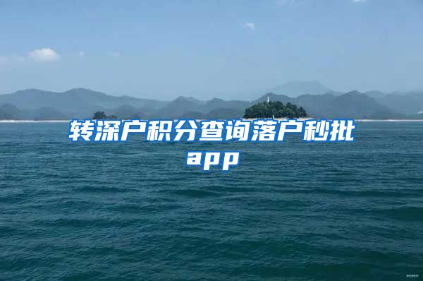 转深户积分查询落户秒批app