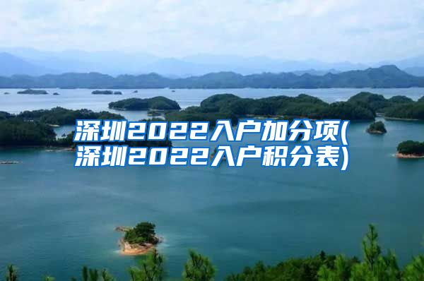 深圳2022入户加分项(深圳2022入户积分表)