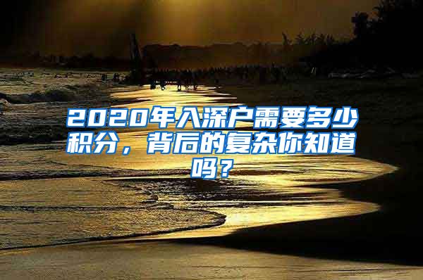 2020年入深户需要多少积分，背后的复杂你知道吗？