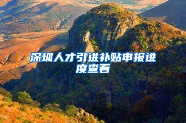 深圳人才引进补贴申报进度查看