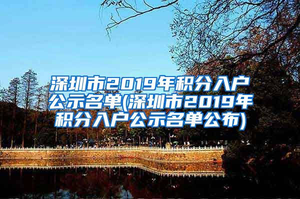 深圳市2019年积分入户公示名单(深圳市2019年积分入户公示名单公布)