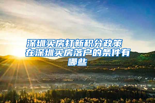 深圳买房打新积分政策 在深圳买房落户的条件有哪些