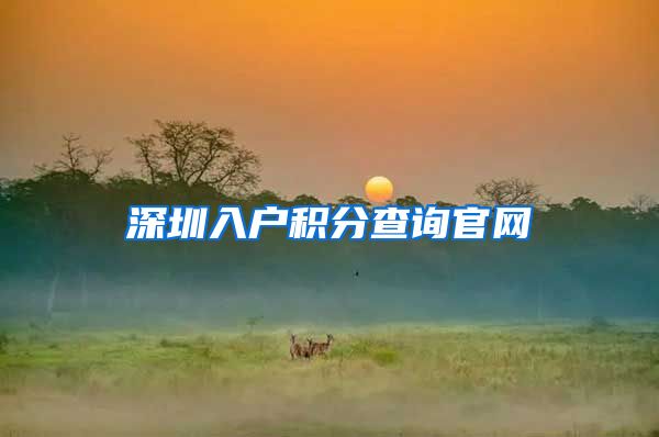 深圳入户积分查询官网