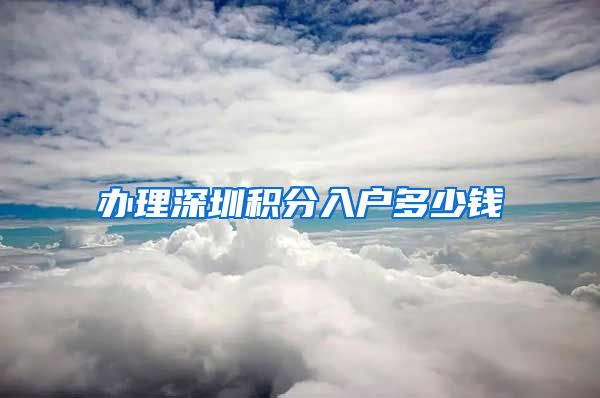 办理深圳积分入户多少钱