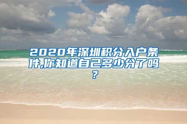 2020年深圳积分入户条件,你知道自己多少分了吗？