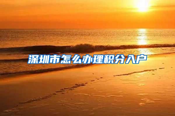 深圳市怎么办理积分入户
