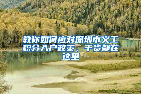 教你如何应对深圳市义工积分入户政策，干货都在这里