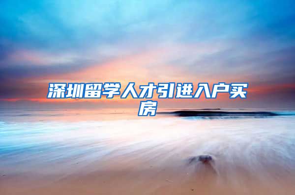 深圳留学人才引进入户买房