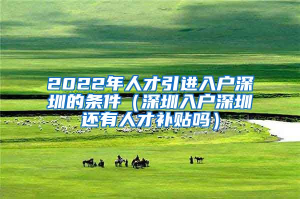 2022年人才引进入户深圳的条件（深圳入户深圳还有人才补贴吗）