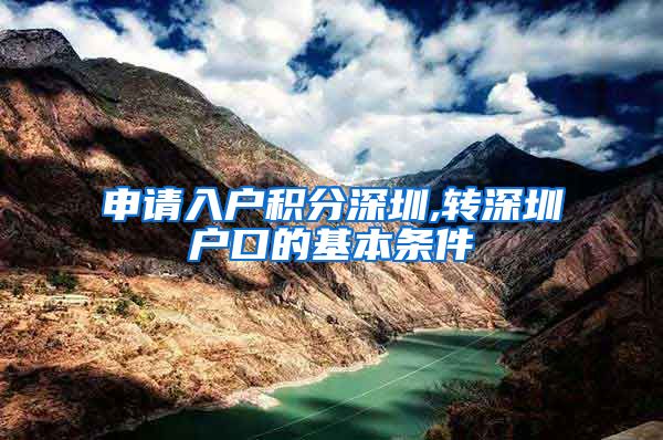 申请入户积分深圳,转深圳户口的基本条件