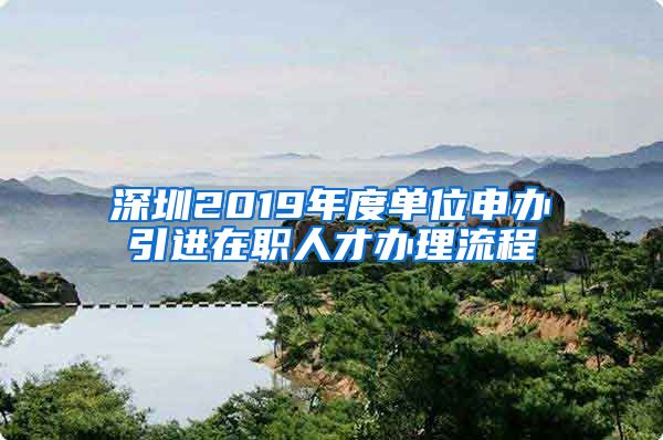 深圳2019年度单位申办引进在职人才办理流程