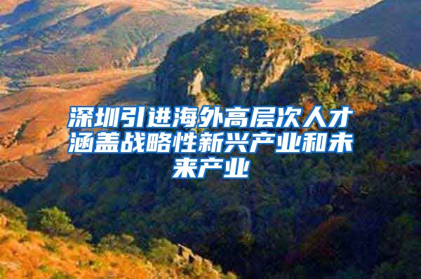 深圳引进海外高层次人才涵盖战略性新兴产业和未来产业
