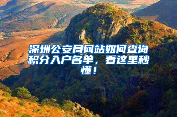 深圳公安局网站如何查询积分入户名单，看这里秒懂！