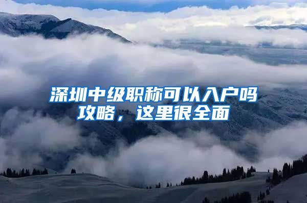 深圳中级职称可以入户吗攻略，这里很全面