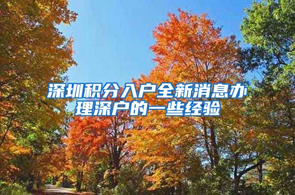 深圳积分入户全新消息办理深户的一些经验