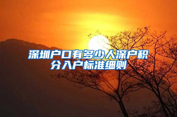 深圳户口有多少人深户积分入户标准细则
