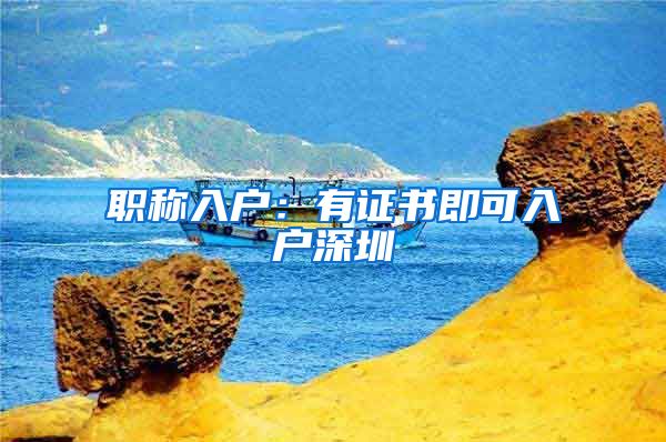职称入户：有证书即可入户深圳