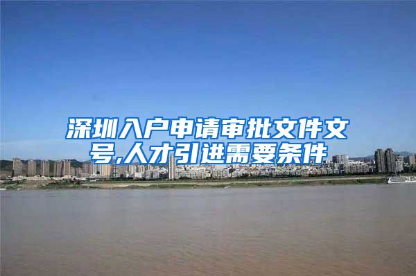 深圳入户申请审批文件文号,人才引进需要条件