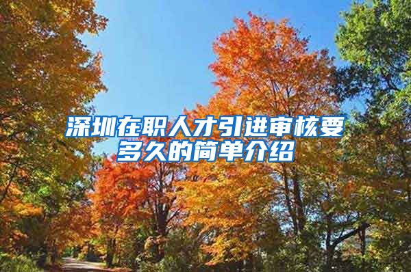 深圳在职人才引进审核要多久的简单介绍
