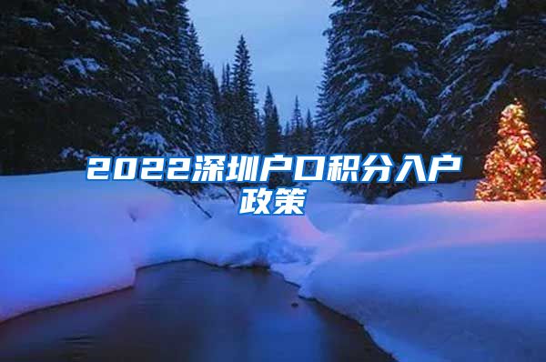 2022深圳户口积分入户政策