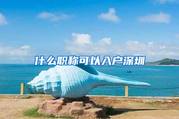 什么职称可以入户深圳