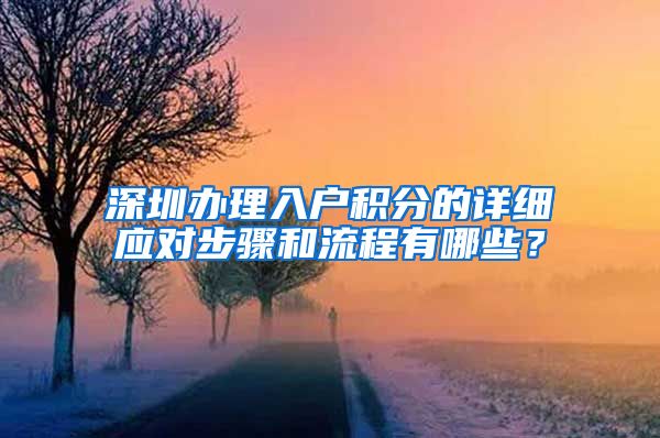 深圳办理入户积分的详细应对步骤和流程有哪些？