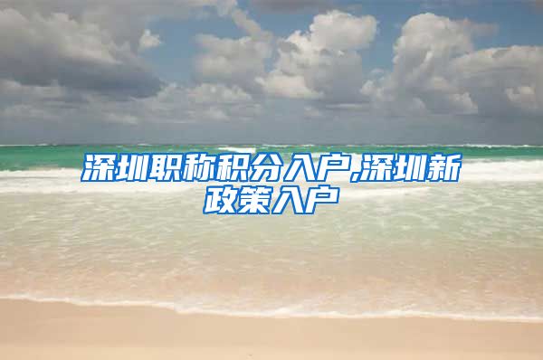 深圳职称积分入户,深圳新政策入户