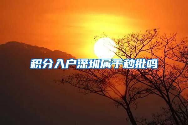 积分入户深圳属于秒批吗