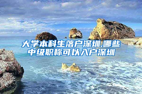 大学本科生落户深圳,哪些中级职称可以入户深圳