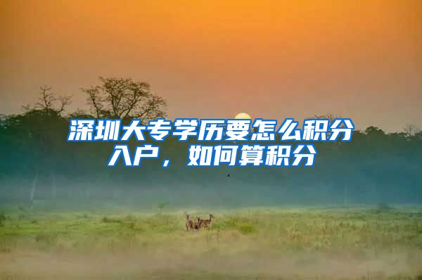 深圳大专学历要怎么积分入户，如何算积分