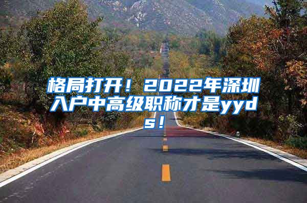 格局打开！2022年深圳入户中高级职称才是yyds！
