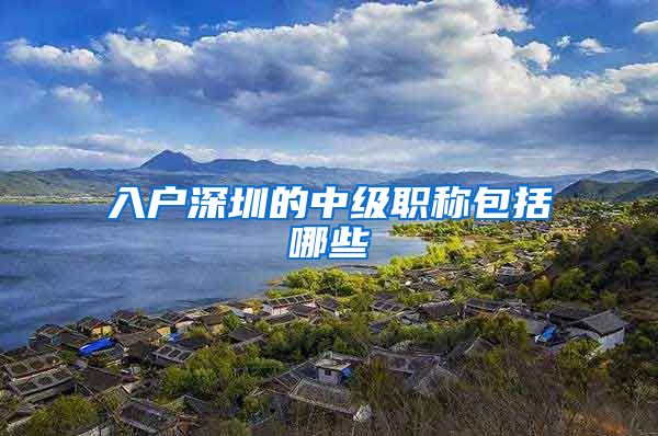 入户深圳的中级职称包括哪些